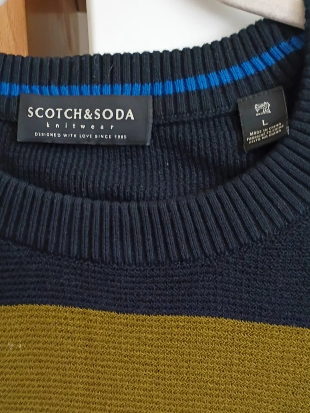 Scotch & Soda Cotton Rib Knit Striped Sweater Crew Neck Men sz L
